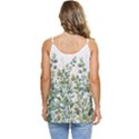 Gold And Green Eucalyptus Leaves Casual Spaghetti Strap Chiffon Top View4