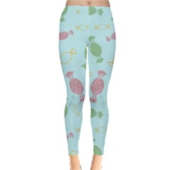 Toffees Candy Sweet Dessert Leggings  by Jancukart