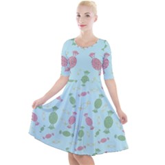 Toffees Candy Sweet Dessert Quarter Sleeve A-line Dress by Jancukart