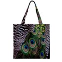 Peacock Bird Feather Colourful Zipper Grocery Tote Bag View2