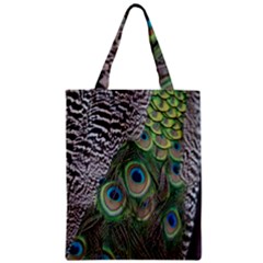 Peacock Bird Feather Colourful Zipper Classic Tote Bag