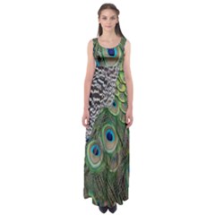 Peacock Bird Feather Colourful Empire Waist Maxi Dress by Jancukart