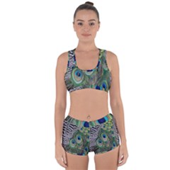 Peacock Bird Feather Colourful Racerback Boyleg Bikini Set