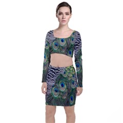 Peacock Bird Feather Colourful Top And Skirt Sets