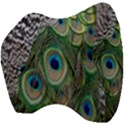 Peacock Bird Feather Colourful Velour Head Support Cushion View4