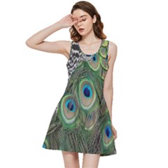 Peacock Bird Feather Colourful Inside Out Racerback Dress by Jancukart