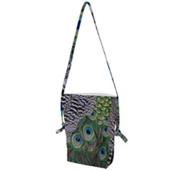 Peacock Bird Feather Colourful Folding Shoulder Bag by Jancukart