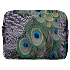 Peacock Bird Feather Colourful Make Up Pouch (large) by Jancukart