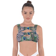 Peacock Bird Feather Colourful Bandaged Up Bikini Top by Jancukart