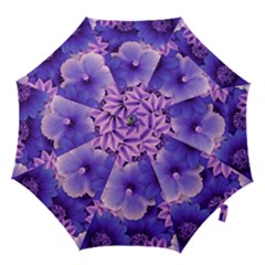 Pattern Floral Flora Flower Flowers Blue Violet Patterns Hook Handle Umbrellas (large) by Jancukart