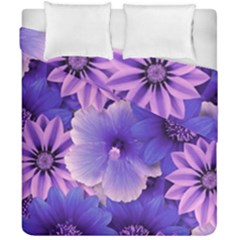 Pattern Floral Flora Flower Flowers Blue Violet Patterns Duvet Cover Double Side (california King Size)