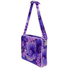 Pattern Floral Flora Flower Flowers Blue Violet Patterns Cross Body Office Bag