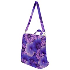 Pattern Floral Flora Flower Flowers Blue Violet Patterns Crossbody Backpack by Jancukart