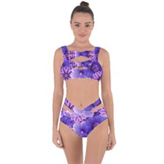 Pattern Floral Flora Flower Flowers Blue Violet Patterns Bandaged Up Bikini Set 