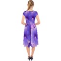 Pattern Floral Flora Flower Flowers Blue Violet Patterns Cap Sleeve Front Wrap Midi Dress View2