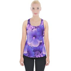 Pattern Floral Flora Flower Flowers Blue Violet Patterns Piece Up Tank Top