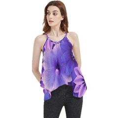 Pattern Floral Flora Flower Flowers Blue Violet Patterns Flowy Camisole Tank Top