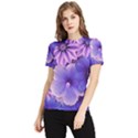 Pattern Floral Flora Flower Flowers Blue Violet Patterns Women s Short Sleeve Rash Guard View1