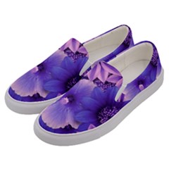 Pattern Floral Flora Flower Flowers Blue Violet Patterns Men s Canvas Slip Ons