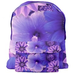 Pattern Floral Flora Flower Flowers Blue Violet Patterns Giant Full Print Backpack by Jancukart