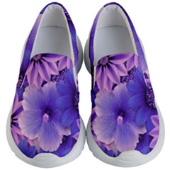 Pattern Floral Flora Flower Flowers Blue Violet Patterns Kids Lightweight Slip Ons