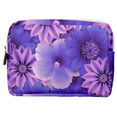 Pattern Floral Flora Flower Flowers Blue Violet Patterns Make Up Pouch (medium) by Jancukart