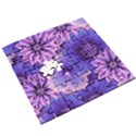 Pattern Floral Flora Flower Flowers Blue Violet Patterns Wooden Puzzle Square View3