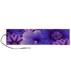 Pattern Floral Flora Flower Flowers Blue Violet Patterns Roll Up Canvas Pencil Holder (l) by Jancukart