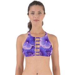 Pattern Floral Flora Flower Flowers Blue Violet Patterns Perfectly Cut Out Bikini Top