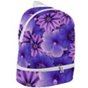 Pattern Floral Flora Flower Flowers Blue Violet Patterns Zip Bottom Backpack View2