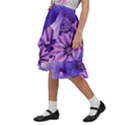 Pattern Floral Flora Flower Flowers Blue Violet Patterns Kids  Ruffle Flared Wrap Midi Skirt View2