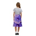 Pattern Floral Flora Flower Flowers Blue Violet Patterns Kids  Ruffle Flared Wrap Midi Skirt View4