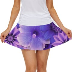 Pattern Floral Flora Flower Flowers Blue Violet Patterns Women s Skort