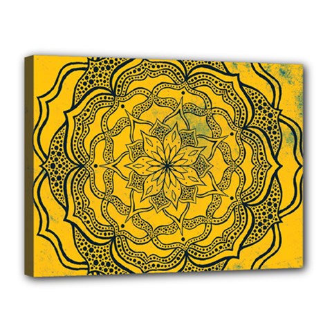 Mandala Vintage Painting Flower Canvas 16  X 12  (stretched)