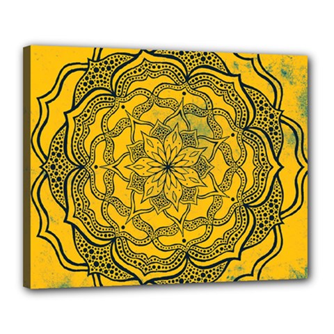 Mandala Vintage Painting Flower Canvas 20  X 16  (stretched)