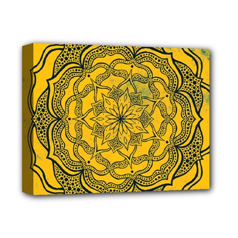 Mandala Vintage Painting Flower Deluxe Canvas 14  X 11  (stretched)