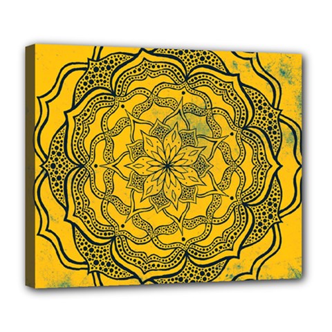 Mandala Vintage Painting Flower Deluxe Canvas 24  X 20  (stretched) by Jancukart