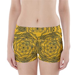 Mandala Vintage Painting Flower Boyleg Bikini Wrap Bottoms