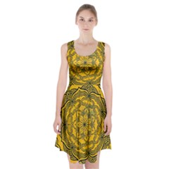 Mandala Vintage Painting Flower Racerback Midi Dress