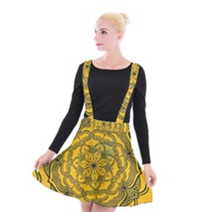 Mandala Vintage Painting Flower Suspender Skater Skirt