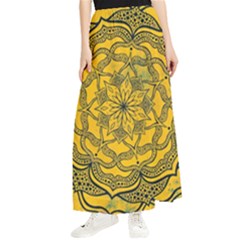 Mandala Vintage Painting Flower Maxi Chiffon Skirt