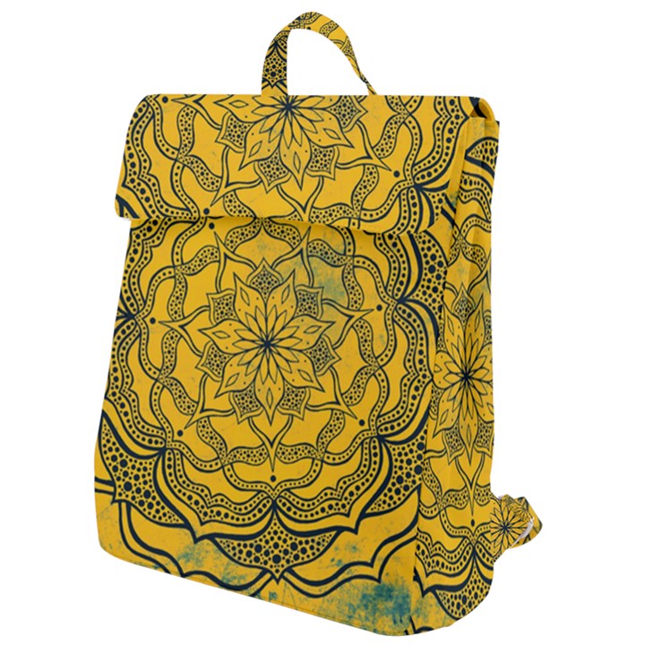 Mandala Vintage Painting Flower Flap Top Backpack