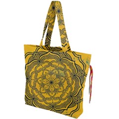 Mandala Vintage Painting Flower Drawstring Tote Bag