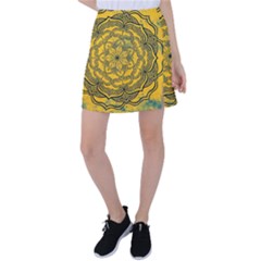 Mandala Vintage Painting Flower Tennis Skirt by Jancukart