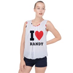 I Love Randy Bubble Hem Chiffon Tank Top by ilovewhateva