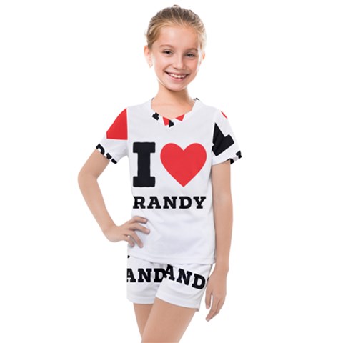 I Love Randy Kids  Mesh Tee And Shorts Set by ilovewhateva