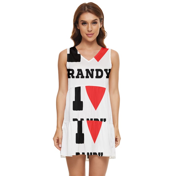 I love randy Tiered Sleeveless Mini Dress