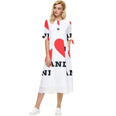 I Love Randy Bow Sleeve Chiffon Midi Dress by ilovewhateva