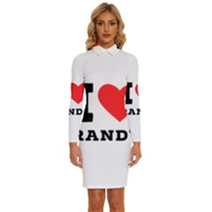 I Love Randy Long Sleeve Shirt Collar Bodycon Dress by ilovewhateva