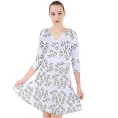 Leaves Wallpaper Leaf Nature Background Quarter Sleeve Front Wrap Dress